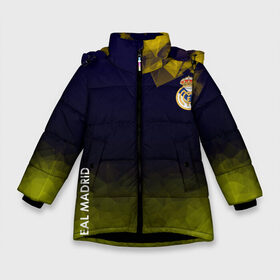 Зимняя куртка для девочек 3D с принтом Real Madrid в Белгороде, ткань верха — 100% полиэстер; подклад — 100% полиэстер, утеплитель — 100% полиэстер. | длина ниже бедра, удлиненная спинка, воротник стойка и отстегивающийся капюшон. Есть боковые карманы с листочкой на кнопках, утяжки по низу изделия и внутренний карман на молнии. 

Предусмотрены светоотражающий принт на спинке, радужный светоотражающий элемент на пуллере молнии и на резинке для утяжки. | Тематика изображения на принте: atletico | barcelona | borussia | chelsea | cristiano | football | juventus | manchester city | manchester united | messi | real madrid | ronaldo | sport | спорт | футбол