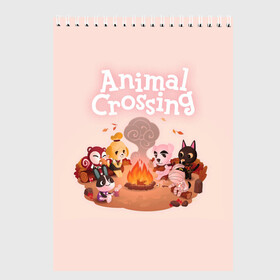 Скетчбук с принтом Animal Crossing в Белгороде, 100% бумага
 | 48 листов, плотность листов — 100 г/м2, плотность картонной обложки — 250 г/м2. Листы скреплены сверху удобной пружинной спиралью | Тематика изображения на принте: animal crossing | isabelle | tom nook | энимал кроссинг