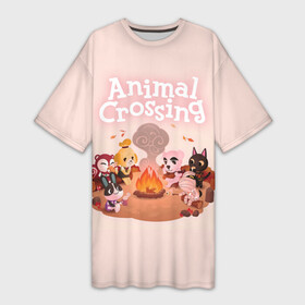 Платье-футболка 3D с принтом Animal Crossing в Белгороде,  |  | animal crossing | isabelle | tom nook | энимал кроссинг