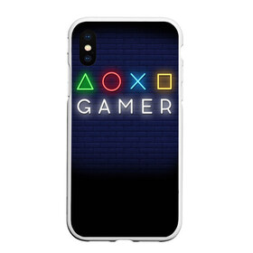 Чехол для iPhone XS Max матовый с принтом Doxo Gamer в Белгороде, Силикон | Область печати: задняя сторона чехла, без боковых панелей | Тематика изображения на принте: end of the game | game | gamepad | gamer | joystik | management | player | pleir | prefix | гаймер | джойстик | игра | игрок | конец игры | надпись | плеир | приставка | символы | сообщение | текст | управление | фраза | цитаты