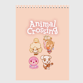 Скетчбук с принтом Animal Crossing в Белгороде, 100% бумага
 | 48 листов, плотность листов — 100 г/м2, плотность картонной обложки — 250 г/м2. Листы скреплены сверху удобной пружинной спиралью | Тематика изображения на принте: animal crossing | isabelle | tom nook | энимал кроссинг