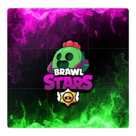 Магнитный плакат 3Х3 с принтом Spike BRAWL STARS в Белгороде, Полимерный материал с магнитным слоем | 9 деталей размером 9*9 см | Тематика изображения на принте: brawl stars spike | spike | бравл старс спайк | бравлер | кактус | спайк