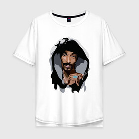 Мужская футболка хлопок Oversize с принтом Snoop Dogg в Белгороде, 100% хлопок | свободный крой, круглый ворот, “спинка” длиннее передней части | 2pac | black | dog | dr dre | hip hop | rap | snoop dogg | west coast | гангстер | микрофон | музыка | рифма | рэп | рэпер | снуп дог | собака | хип хоп