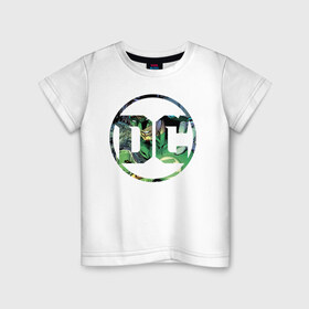 Детская футболка хлопок с принтом Green Lantern в Белгороде, 100% хлопок | круглый вырез горловины, полуприлегающий силуэт, длина до линии бедер | dc | green lantern | shtatjl | зеленый фонарь | лига справедливости | логотип
