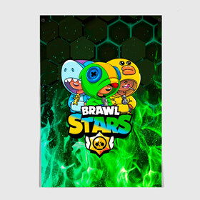 Постер с принтом Brawl Stars Leon Trio в Белгороде, 100% бумага
 | бумага, плотность 150 мг. Матовая, но за счет высокого коэффициента гладкости имеет небольшой блеск и дает на свету блики, но в отличии от глянцевой бумаги не покрыта лаком | brawl stars | brawl stars leon | leon | leon green | leon sally | leon shark | бравл старс | леон | леон акула | леон огонь | леон салли | леон старс