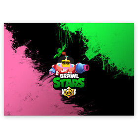 Поздравительная открытка с принтом СПРУТ BRAWL STARS в Белгороде, 100% бумага | плотность бумаги 280 г/м2, матовая, на обратной стороне линовка и место для марки
 | Тематика изображения на принте: brawl | brawl stars | brawl stars sprout | clash | sprout | tropical sprout | бравл старс | игра | мобильные игры | спраут | тропический спрут