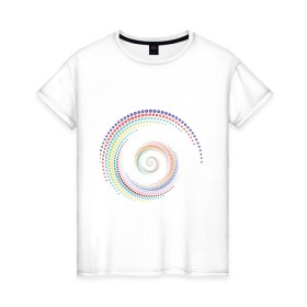 Женская футболка хлопок с принтом Обман зрения в Белгороде, 100% хлопок | прямой крой, круглый вырез горловины, длина до линии бедер, слегка спущенное плечо | водоворот | вортекс | зрения | иллюзия | картинки | обман | оптическая | позитив | прикольные | радуга | циклон