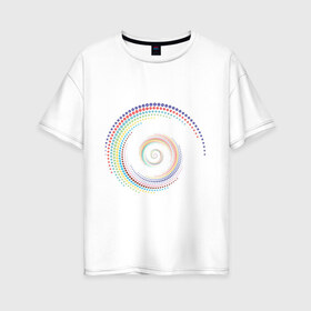 Женская футболка хлопок Oversize с принтом Обман зрения в Белгороде, 100% хлопок | свободный крой, круглый ворот, спущенный рукав, длина до линии бедер
 | водоворот | вортекс | зрения | иллюзия | картинки | обман | оптическая | позитив | прикольные | радуга | циклон