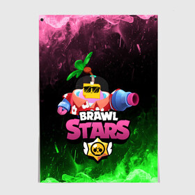 Постер с принтом СПРАУТ BRAWL STARS в Белгороде, 100% бумага
 | бумага, плотность 150 мг. Матовая, но за счет высокого коэффициента гладкости имеет небольшой блеск и дает на свету блики, но в отличии от глянцевой бумаги не покрыта лаком | brawl | brawl stars | brawl stars sprout | clash | sprout | tropical sprout | бравл старс | игра | мобильные игры | спраут | тропический спрут