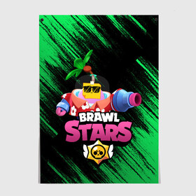 Постер с принтом СПРАУТ BRAWL STARS в Белгороде, 100% бумага
 | бумага, плотность 150 мг. Матовая, но за счет высокого коэффициента гладкости имеет небольшой блеск и дает на свету блики, но в отличии от глянцевой бумаги не покрыта лаком | brawl | brawl stars | brawl stars sprout | clash | sprout | tropical sprout | бравл старс | игра | мобильные игры | спраут | тропический спрут