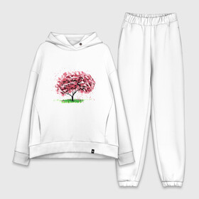 Женский костюм хлопок Oversize с принтом Сакура в Белгороде,  |  | pink | sakura | tree | дерево | дерево сакуры | природа | розовое | сакура | цветущее дерево