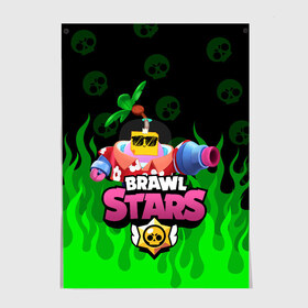 Постер с принтом СПРАУТ BRAWL STARS в Белгороде, 100% бумага
 | бумага, плотность 150 мг. Матовая, но за счет высокого коэффициента гладкости имеет небольшой блеск и дает на свету блики, но в отличии от глянцевой бумаги не покрыта лаком | brawl | brawl stars | brawl stars sprout | clash | sprout | tropical sprout | бравл старс | игра | мобильные игры | спраут | тропический спрут