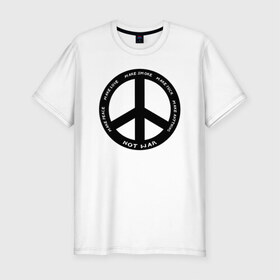 Мужская футболка хлопок Slim с принтом Pacific в Белгороде, 92% хлопок, 8% лайкра | приталенный силуэт, круглый вырез ворота, длина до линии бедра, короткий рукав | hippie | love | pacific | peace | любовь | мир | пацифик | хиппи