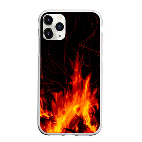 Чехол для iPhone 11 Pro матовый с принтом Ночной костер в лесу в Белгороде, Силикон |  | дрова | искры | ночь | огонь