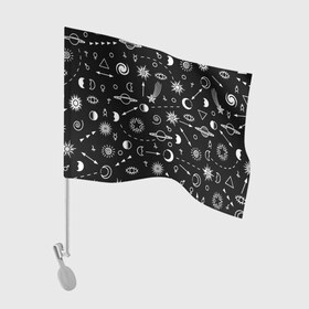 Флаг для автомобиля с принтом Космос в Белгороде, 100% полиэстер | Размер: 30*21 см | alien | galaxy | moon | nasa | pattern | space | star | sun | ufo | астрономия | звезды | космонавтика | космос | луна | наса | нло | паттерн | пришельцы