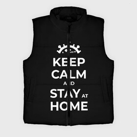 Мужской жилет утепленный 3D с принтом Keep calm and stay at home в Белгороде,  |  | covid | covid 19 | keep calm | stay home | stayhome | коронавирус