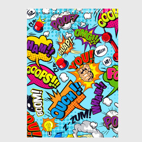 Скетчбук с принтом COMICS ART в Белгороде, 100% бумага
 | 48 листов, плотность листов — 100 г/м2, плотность картонной обложки — 250 г/м2. Листы скреплены сверху удобной пружинной спиралью | comics | stickerbombing | газета. | комикс | комиксы | мультики | стикербомбинг | текстура | узор