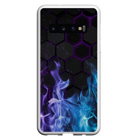 Чехол для Samsung Galaxy S10 с принтом Fire в Белгороде, Силикон | Область печати: задняя сторона чехла, без боковых панелей | fire | psicodelic | абстрактный | абстракция | калейдоскоп | огонь | пламя | пламя космос | психоделика | радужный | разводы красок | северное сияние | синий огонь | фиолетовый | фракталы