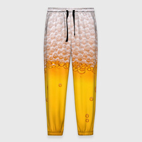 Мужские брюки 3D с принтом ЖИВОЕ ПЕННОЕ в Белгороде, 100% полиэстер | манжеты по низу, эластичный пояс регулируется шнурком, по бокам два кармана без застежек, внутренняя часть кармана из мелкой сетки | Тематика изображения на принте: beer | бир | напитки | пенное