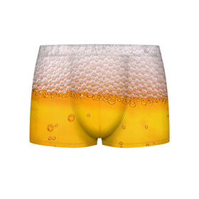 Мужские трусы 3D с принтом ЖИВОЕ ПЕННОЕ в Белгороде, 50% хлопок, 50% полиэстер | классическая посадка, на поясе мягкая тканевая резинка | Тематика изображения на принте: beer | бир | напитки | пенное