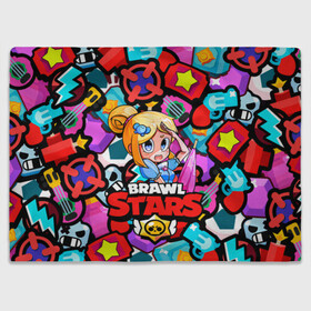 Плед 3D с принтом PIPER BRAWL STARS в Белгороде, 100% полиэстер | закругленные углы, все края обработаны. Ткань не мнется и не растягивается | Тематика изображения на принте: brawl | brawl stars | piper | stars | бравл | бравл старс | гитара | игры | кольт | лого | лого brawl stars | логотип | пайпер | пистолет | старс