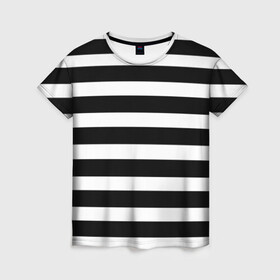 Женская футболка 3D с принтом Моряк в Белгороде, 100% полиэфир ( синтетическое хлопкоподобное полотно) | прямой крой, круглый вырез горловины, длина до линии бедер | goalkeeper | lines | prisoner | stripes | вратарь | заключённый | линии | матрос | море | моряк | полосы