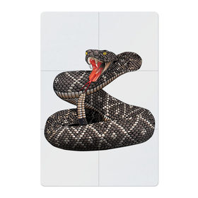 Магнитный плакат 2Х3 с принтом Гремучая змея в Белгороде, Полимерный материал с магнитным слоем | 6 деталей размером 9*9 см | гремучая змея | животные | звери | змея | опасность | пресмыкающиеся | рисунок