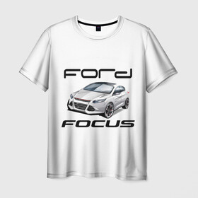 Мужская футболка 3D с принтом FORD в Белгороде, 100% полиэфир | прямой крой, круглый вырез горловины, длина до линии бедер | Тематика изображения на принте: focus | ford | авто | гонки | машина | тачка | фокус | форд