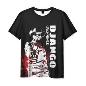 Мужская футболка 3D с принтом Django в Белгороде, 100% полиэфир | прямой крой, круглый вырез горловины, длина до линии бедер | Тематика изображения на принте: django | tarantino | джанго | джанго освобожденный | тарантино