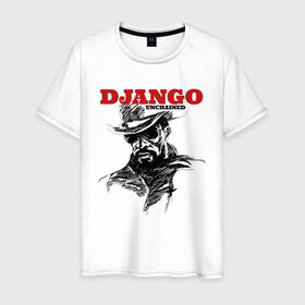 Мужская футболка хлопок с принтом Django в Белгороде, 100% хлопок | прямой крой, круглый вырез горловины, длина до линии бедер, слегка спущенное плечо. | django | tarantino | джанго | джанго освобожденный | тарантино