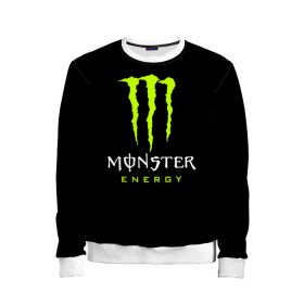 Детский свитшот 3D с принтом MONSTER ENERGY в Белгороде, 100% полиэстер | свободная посадка, прямой крой, мягкая тканевая резинка на рукавах и понизу свитшота | black monster | bmx | claw | cybersport | energy | monster | monster energy | moto | motocross | race | sport | киберспорт | когти | монстер энерджи | монстр | мото | мотокросс | ралли | скейтбординг | спорт | т | энергия