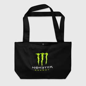 Пляжная сумка 3D с принтом MONSTER ENERGY в Белгороде, 100% полиэстер | застегивается на металлическую кнопку; внутренний карман застегивается на молнию. Стенки укреплены специальным мягким материалом, чтобы защитить содержимое от несильных ударов
 | black monster | bmx | claw | cybersport | energy | monster | monster energy | moto | motocross | race | sport | киберспорт | когти | монстер энерджи | монстр | мото | мотокросс | ралли | скейтбординг | спорт | т | энергия