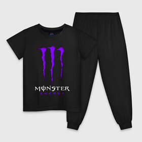 Детская пижама хлопок с принтом MONSTER ENERGY в Белгороде, 100% хлопок |  брюки и футболка прямого кроя, без карманов, на брюках мягкая резинка на поясе и по низу штанин
 | Тематика изображения на принте: black monster | bmx | claw | cybersport | energy | monster | monster energy | moto | motocross | race | sport | киберспорт | когти | монстер энерджи | монстр | мото | мотокросс | ралли | скейтбординг | спорт | т | энергия