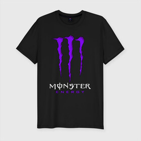 Мужская футболка хлопок Slim с принтом MONSTER ENERGY в Белгороде, 92% хлопок, 8% лайкра | приталенный силуэт, круглый вырез ворота, длина до линии бедра, короткий рукав | black monster | bmx | claw | cybersport | energy | monster | monster energy | moto | motocross | race | sport | киберспорт | когти | монстер энерджи | монстр | мото | мотокросс | ралли | скейтбординг | спорт | т | энергия