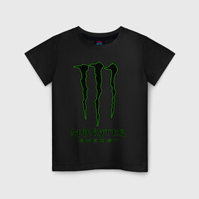 Детская футболка хлопок с принтом MONSTER ENERGY в Белгороде, 100% хлопок | круглый вырез горловины, полуприлегающий силуэт, длина до линии бедер | Тематика изображения на принте: black monster | bmx | claw | cybersport | energy | monster | monster energy | moto | motocross | race | sport | киберспорт | когти | монстер энерджи | монстр | мото | мотокросс | ралли | скейтбординг | спорт | т | энергия