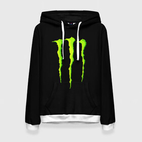 Женская толстовка 3D с принтом MONSTER ENERGY в Белгороде, 100% полиэстер  | двухслойный капюшон со шнурком для регулировки, мягкие манжеты на рукавах и по низу толстовки, спереди карман-кенгуру с мягким внутренним слоем. | black monster | bmx | claw | cybersport | energy | monster | monster energy | moto | motocross | race | sport | киберспорт | когти | монстер энерджи | монстр | мото | мотокросс | ралли | скейтбординг | спорт | т | энергия