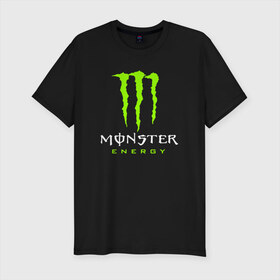 Мужская футболка хлопок Slim с принтом MONSTER ENERGY в Белгороде, 92% хлопок, 8% лайкра | приталенный силуэт, круглый вырез ворота, длина до линии бедра, короткий рукав | Тематика изображения на принте: black monster | bmx | claw | cybersport | energy | monster | monster energy | moto | motocross | race | sport | киберспорт | когти | монстер энерджи | монстр | мото | мотокросс | ралли | скейтбординг | спорт | т | энергия