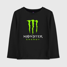 Детский лонгслив хлопок с принтом MONSTER ENERGY в Белгороде, 100% хлопок | круглый вырез горловины, полуприлегающий силуэт, длина до линии бедер | black monster | bmx | claw | cybersport | energy | monster | monster energy | moto | motocross | race | sport | киберспорт | когти | монстер энерджи | монстр | мото | мотокросс | ралли | скейтбординг | спорт | т | энергия