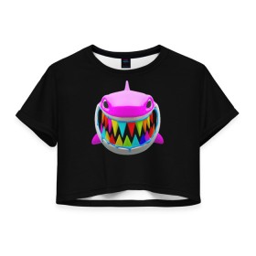 Женская футболка Crop-top 3D с принтом 6IX9INE- GOOBA в Белгороде, 100% полиэстер | круглая горловина, длина футболки до линии талии, рукава с отворотами | 6ix9ine | 6ix9ine  gooba | gooba | акула | сикснайн | сиксти найн | сиксти найн репер | такаши | текаши | текаши сикснайн