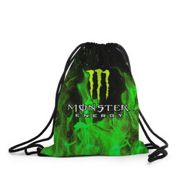 Рюкзак-мешок 3D с принтом MONSTER ENERGY в Белгороде, 100% полиэстер | плотность ткани — 200 г/м2, размер — 35 х 45 см; лямки — толстые шнурки, застежка на шнуровке, без карманов и подкладки | Тематика изображения на принте: black monster | bmx | claw | cybersport | energy | monster | monster energy | moto | motocross | race | sport | киберспорт | когти | монстер энерджи | монстр | мото | мотокросс | ралли | скейтбординг | спорт | т | энергия