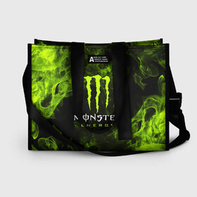 Сумка-шоппер 3D с принтом MONSTER ENERGY в Белгороде, 100% полиэстер | застегивается на металлическую кнопку; внутренний карман застегивается на молнию. Стенки укреплены специальным мягким материалом, чтобы защитить содержимое от несильных ударов
 | black monster | bmx | claw | cybersport | energy | monster | monster energy | moto | motocross | race | sport | киберспорт | когти | монстер энерджи | монстр | мото | мотокросс | ралли | скейтбординг | спорт | т | энергия