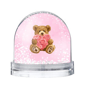 Снежный шар с принтом Плюшевый медведь с сердечком в Белгороде, Пластик | Изображение внутри шара печатается на глянцевой фотобумаге с двух сторон | арт | животные | картинка | медвежонок | мишка | плюшевый медведь | рисунок | розовые цветы | розочки | розы | сердечко | сердце | сердце из роз | цветы
