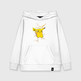 Детская толстовка хлопок с принтом Pikachu в Белгороде, 100% хлопок | Круглый горловой вырез, эластичные манжеты, пояс, капюшен | anime | pikachu | pokemon | pokemon logo | аниме | анимэ | пика | пикачу | покемон | покемон постер | эш и пикачу | эш кетчум | япония | японский