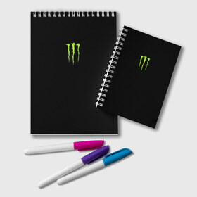 Блокнот с принтом MONSTER ENERGY в Белгороде, 100% бумага | 48 листов, плотность листов — 60 г/м2, плотность картонной обложки — 250 г/м2. Листы скреплены удобной пружинной спиралью. Цвет линий — светло-серый
 | black monster | bmx | claw | cybersport | energy | monster | monster energy | moto | motocross | race | sport | киберспорт | когти | монстер энерджи | монстр | мото | мотокросс | ралли | скейтбординг | спорт | т | энергия