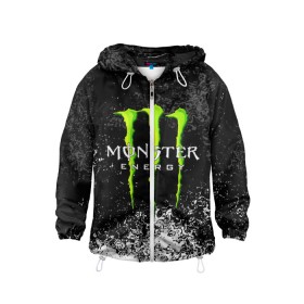 Детская ветровка 3D с принтом MONSTER ENERGY в Белгороде, 100% полиэстер | подол и капюшон оформлены резинкой с фиксаторами, по бокам два кармана без застежек, один потайной карман на груди | black monster | bmx | claw | cybersport | energy | monster | monster energy | moto | motocross | race | sport | киберспорт | когти | монстер энерджи | монстр | мото | мотокросс | ралли | скейтбординг | спорт | т | энергия