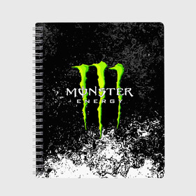 Тетрадь с принтом MONSTER ENERGY в Белгороде, 100% бумага | 48 листов, плотность листов — 60 г/м2, плотность картонной обложки — 250 г/м2. Листы скреплены сбоку удобной пружинной спиралью. Уголки страниц и обложки скругленные. Цвет линий — светло-серый
 | black monster | bmx | claw | cybersport | energy | monster | monster energy | moto | motocross | race | sport | киберспорт | когти | монстер энерджи | монстр | мото | мотокросс | ралли | скейтбординг | спорт | т | энергия