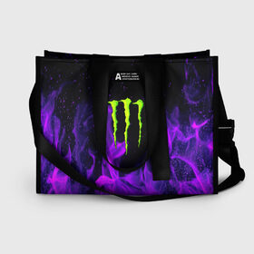 Сумка-шоппер 3D с принтом MONSTER ENERGY в Белгороде, 100% полиэстер | застегивается на металлическую кнопку; внутренний карман застегивается на молнию. Стенки укреплены специальным мягким материалом, чтобы защитить содержимое от несильных ударов
 | black monster | bmx | claw | cybersport | energy | monster | monster energy | moto | motocross | race | sport | киберспорт | когти | монстер энерджи | монстр | мото | мотокросс | ралли | скейтбординг | спорт | т | энергия