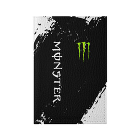 Обложка для паспорта матовая кожа с принтом MONSTER ENERGY  в Белгороде, натуральная матовая кожа | размер 19,3 х 13,7 см; прозрачные пластиковые крепления | black monster | bmx | claw | cybersport | energy | monster | monster energy | moto | motocross | race | sport | киберспорт | когти | монстер энерджи | монстр | мото | мотокросс | ралли | скейтбординг | спорт | т | энергия