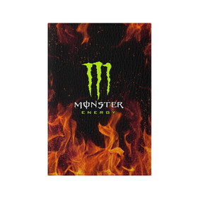 Обложка для паспорта матовая кожа с принтом MONSTER ENERGY  в Белгороде, натуральная матовая кожа | размер 19,3 х 13,7 см; прозрачные пластиковые крепления | black monster | bmx | claw | cybersport | energy | monster | monster energy | moto | motocross | race | sport | киберспорт | когти | монстер энерджи | монстр | мото | мотокросс | ралли | скейтбординг | спорт | т | энергия