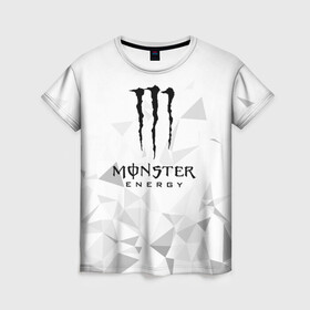 Женская футболка 3D с принтом MONSTER ENERGY  в Белгороде, 100% полиэфир ( синтетическое хлопкоподобное полотно) | прямой крой, круглый вырез горловины, длина до линии бедер | black monster | bmx | claw | cybersport | energy | monster | monster energy | moto | motocross | race | sport | киберспорт | когти | монстер энерджи | монстр | мото | мотокросс | ралли | скейтбординг | спорт | т | энергия